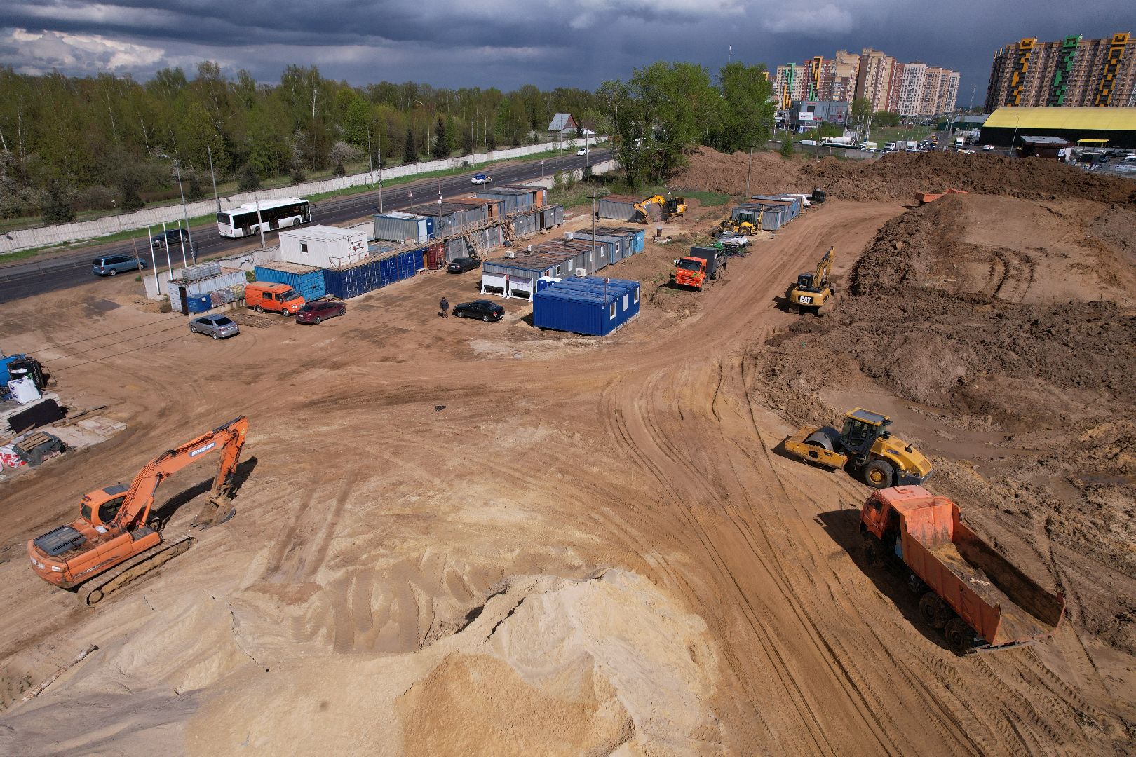 видео с коптера, дороги подмосковья, володарское шоссе,