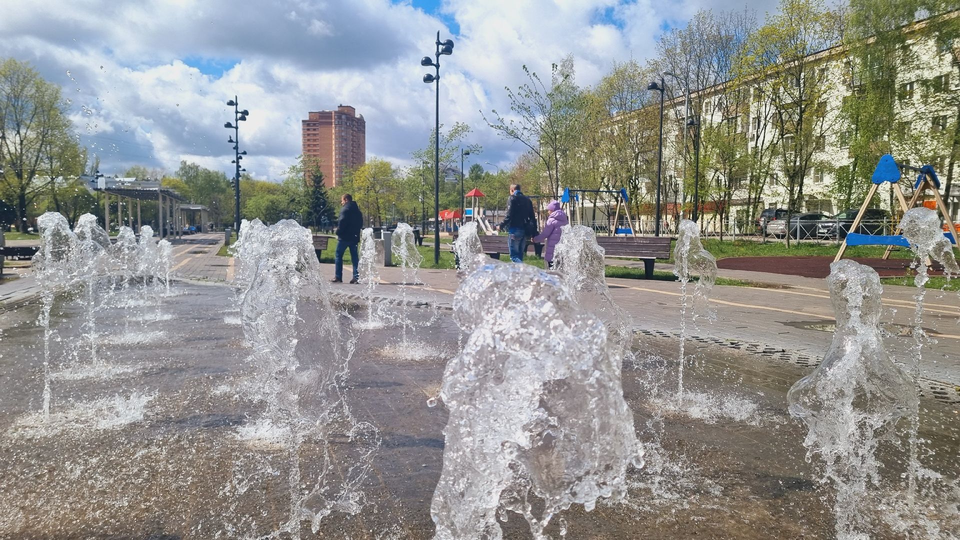 Подмосковье, Ивантеевка, фонтаны, благоустройство