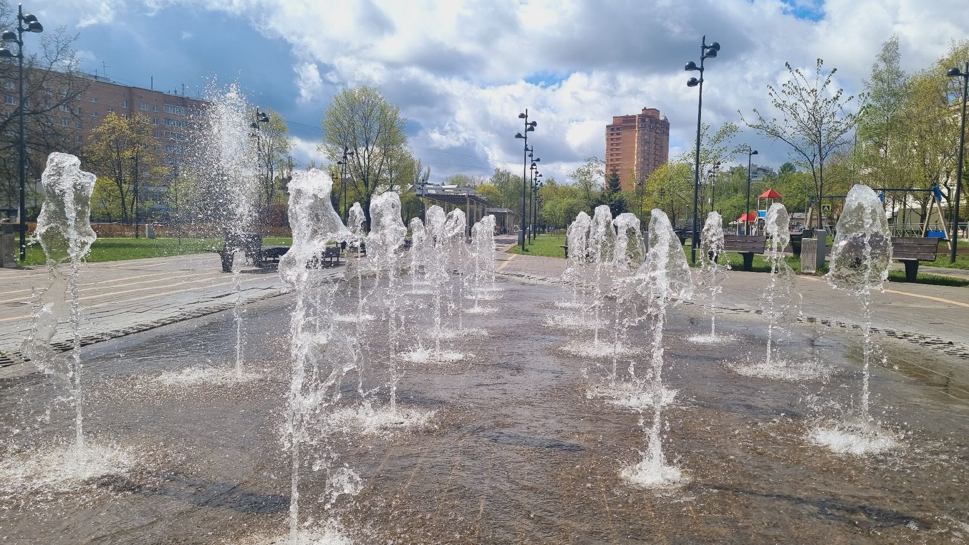 Подмосковье, Ивантеевка, фонтаны, благоустройство