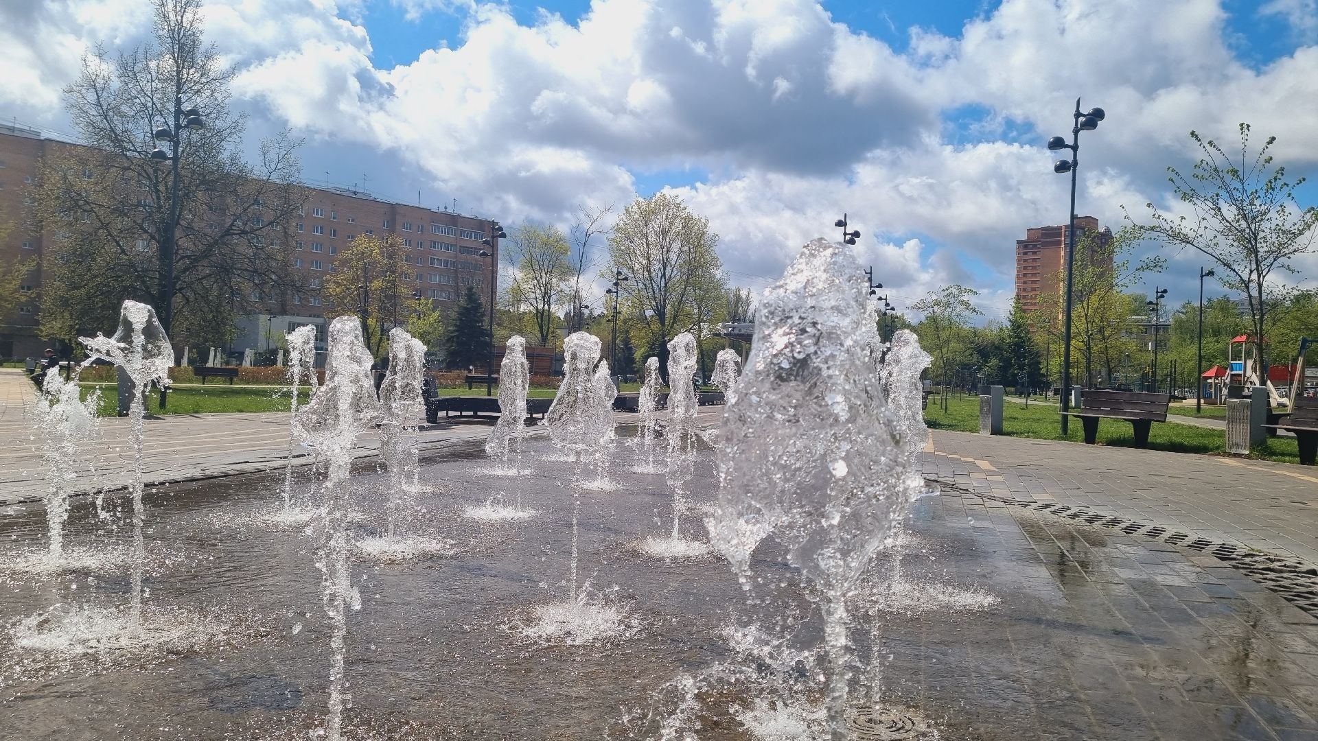 Подмосковье, Ивантеевка, фонтаны, благоустройство