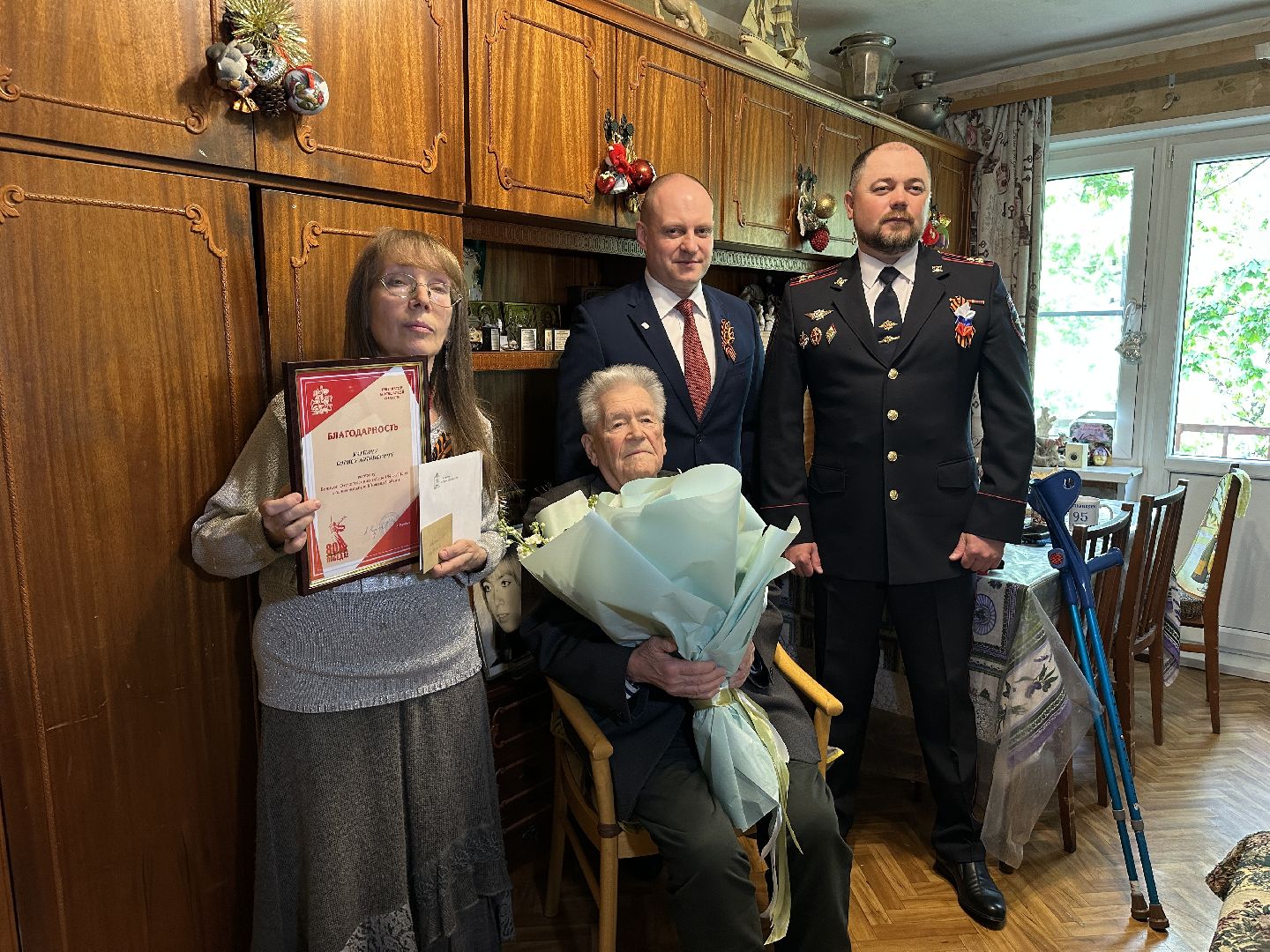 великая отечественная война, пушкино, ветеран вов,  поздравили ветерана,