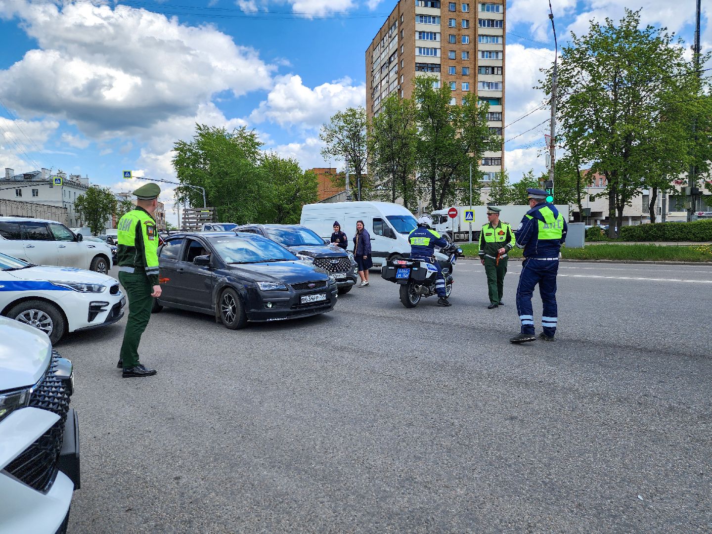 Подольск, георгиевская ленточка, всероссийская акция, полиция,гаи, ваи,