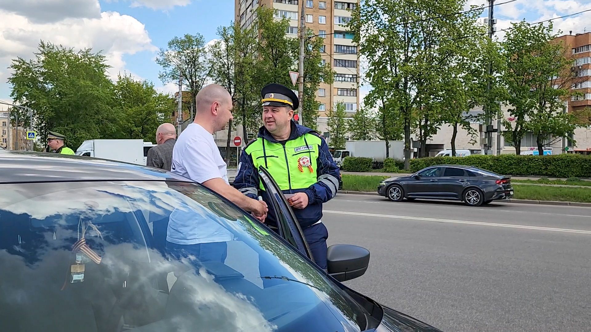 Подольск, георгиевская ленточка, всероссийская акция, полиция,гаи, ваи,