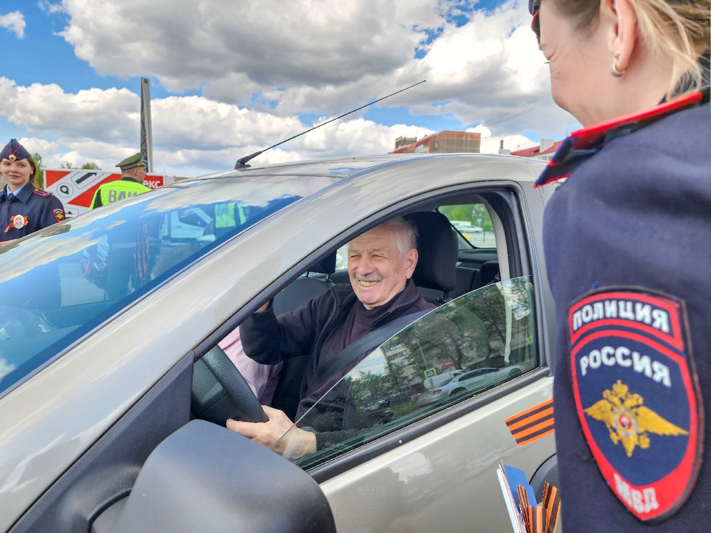 Подольск, георгиевская ленточка, всероссийская акция, полиция,гаи, ваи,