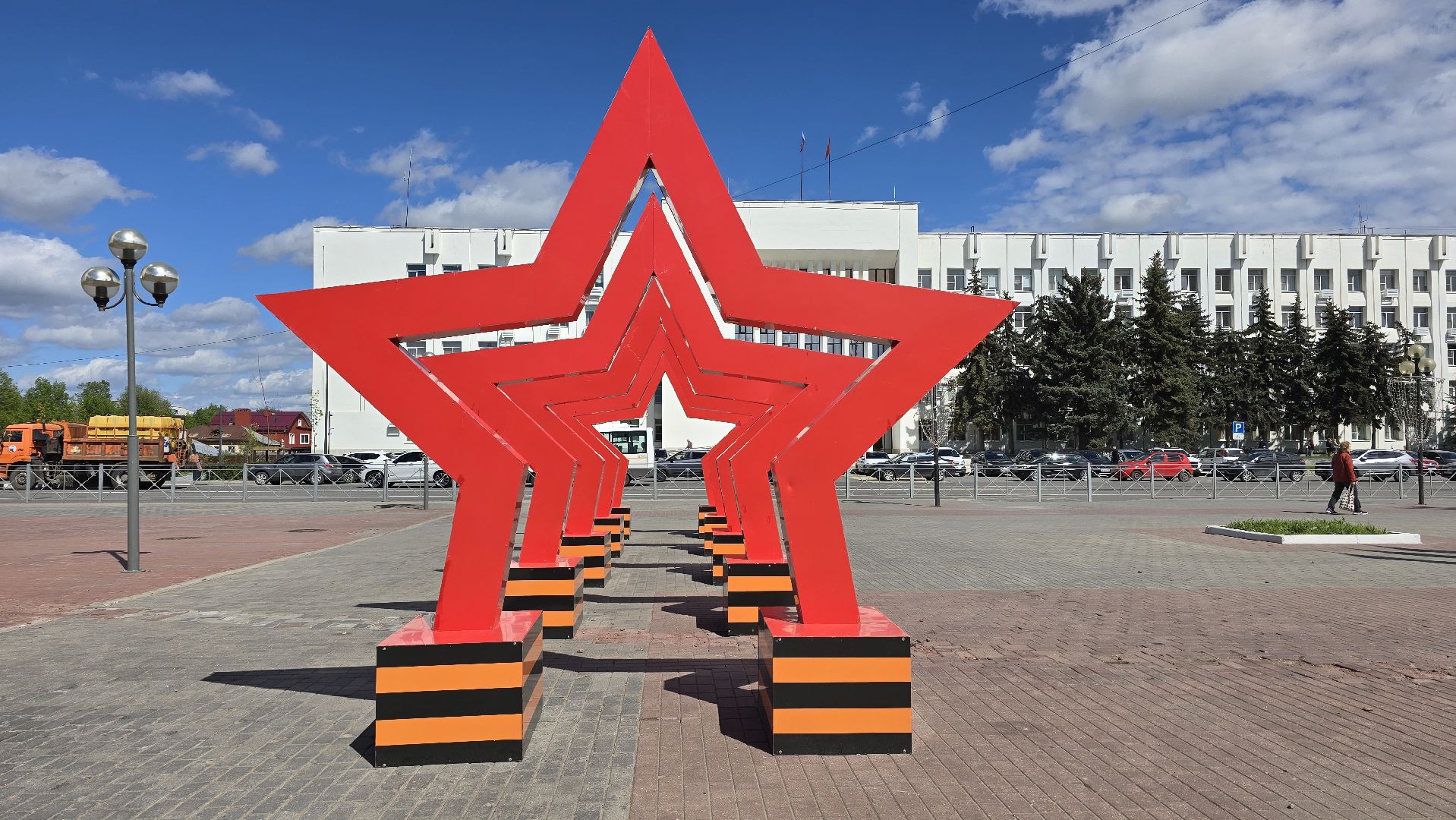 Коломна, 9 мая, день победы, украшение города,