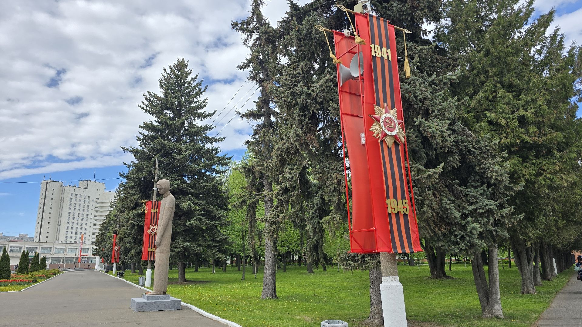 Коломна, 9 мая, день победы, украшение города,