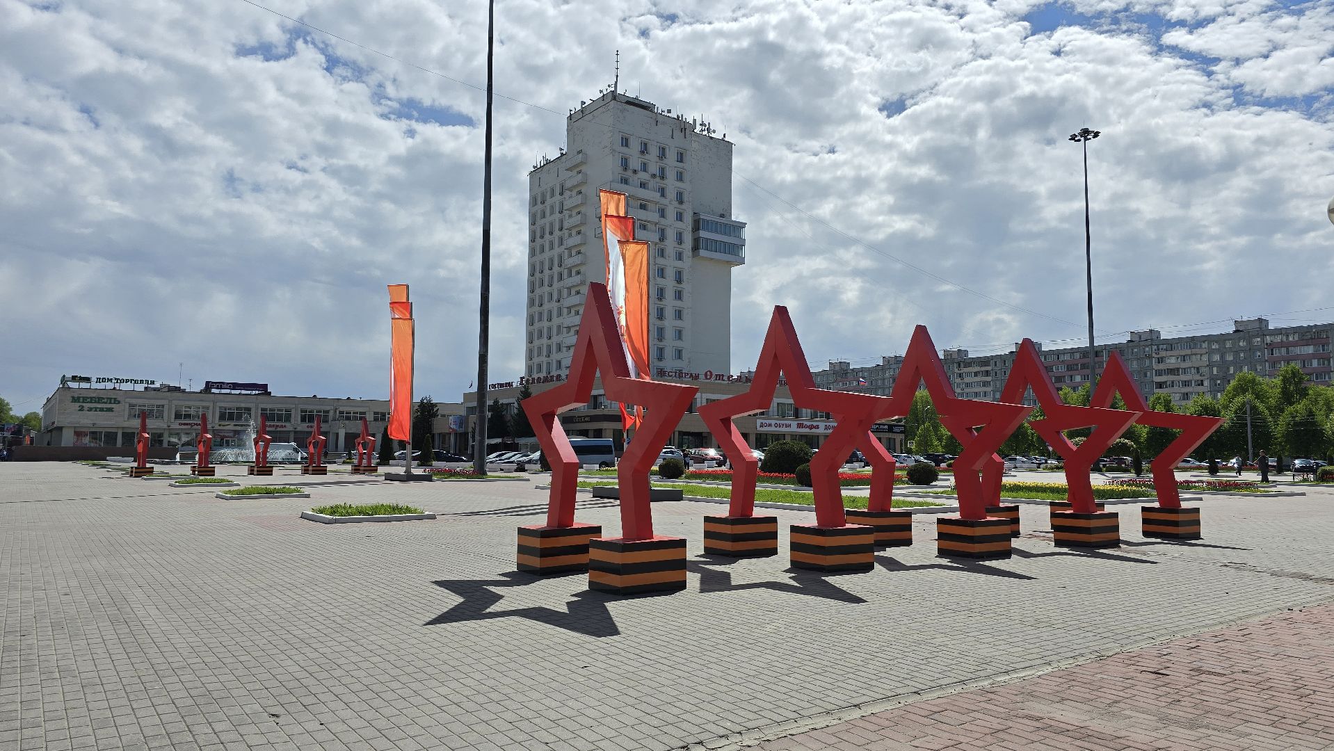 Коломна, 9 мая, день победы, украшение города,