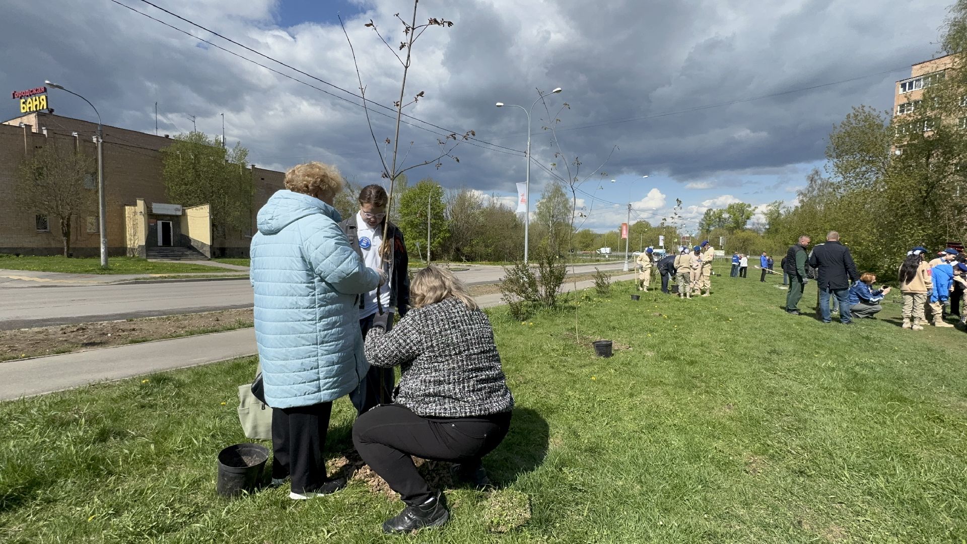 солнечногорск, сад памяти, жители, высадка деревьев, праздник,
