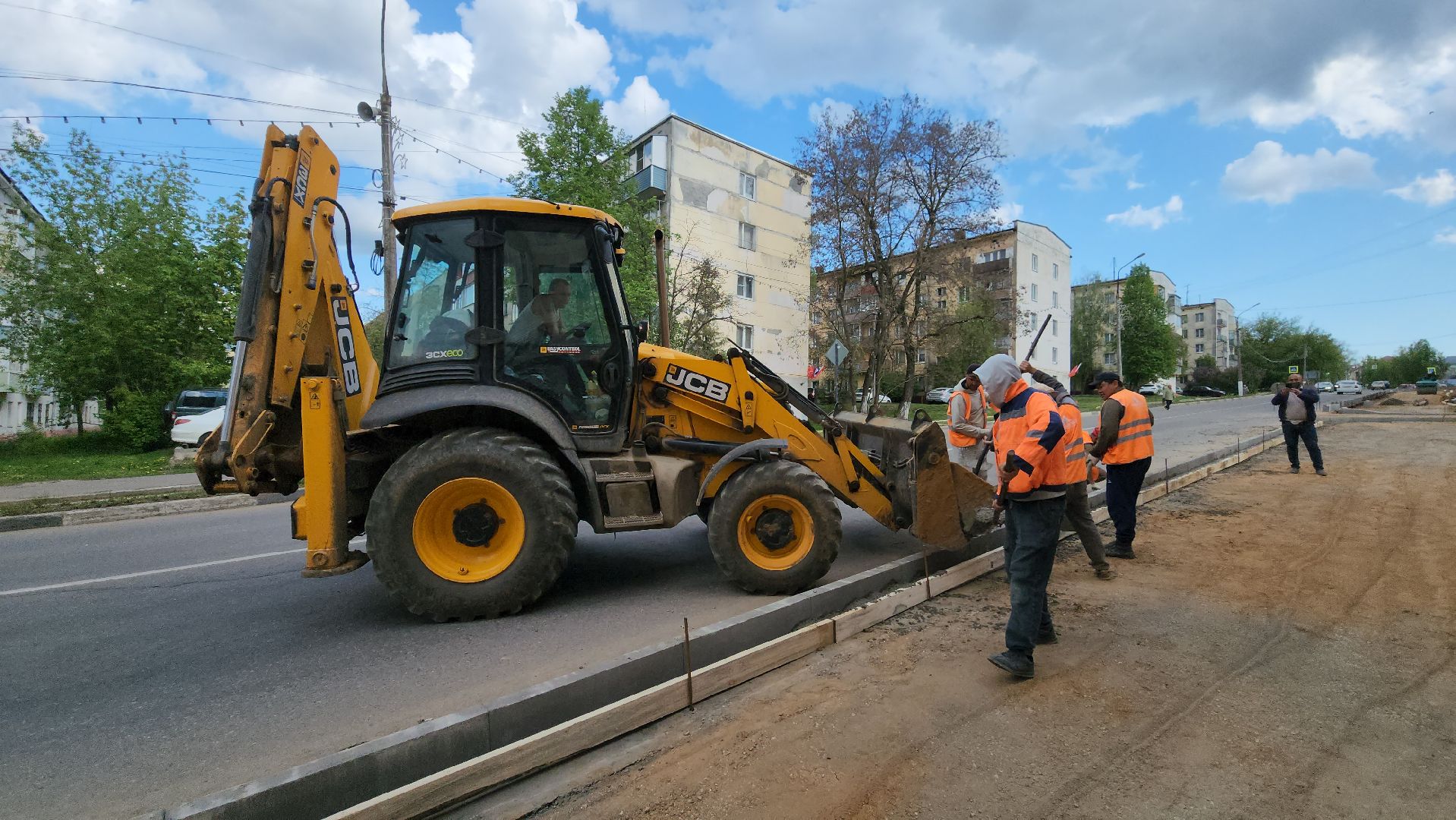 кашира, дороги, тротуар, дорожка, дорожные работы, бортовой камень,