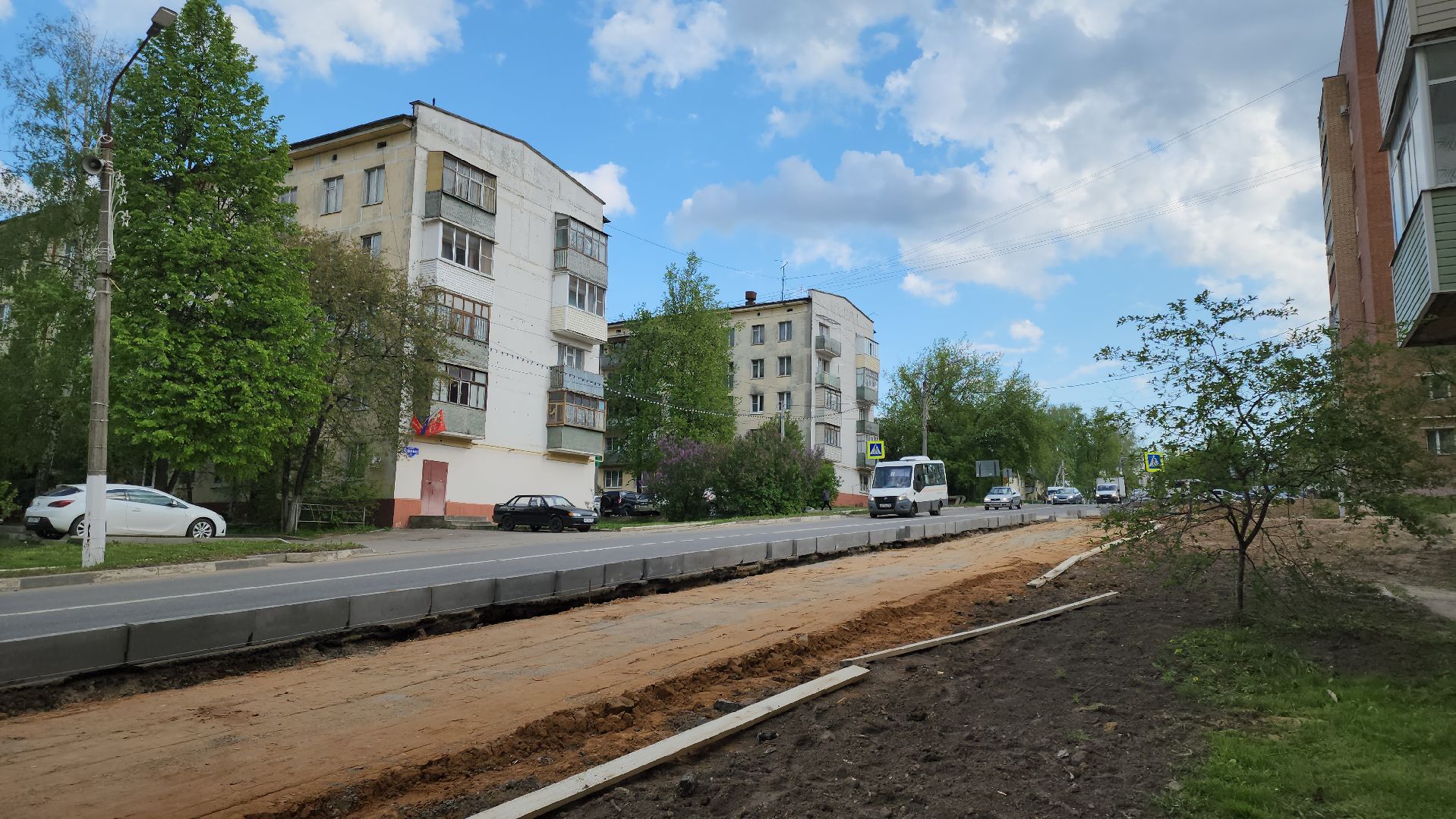 кашира, дороги, тротуар, дорожка, дорожные работы, бортовой камень,