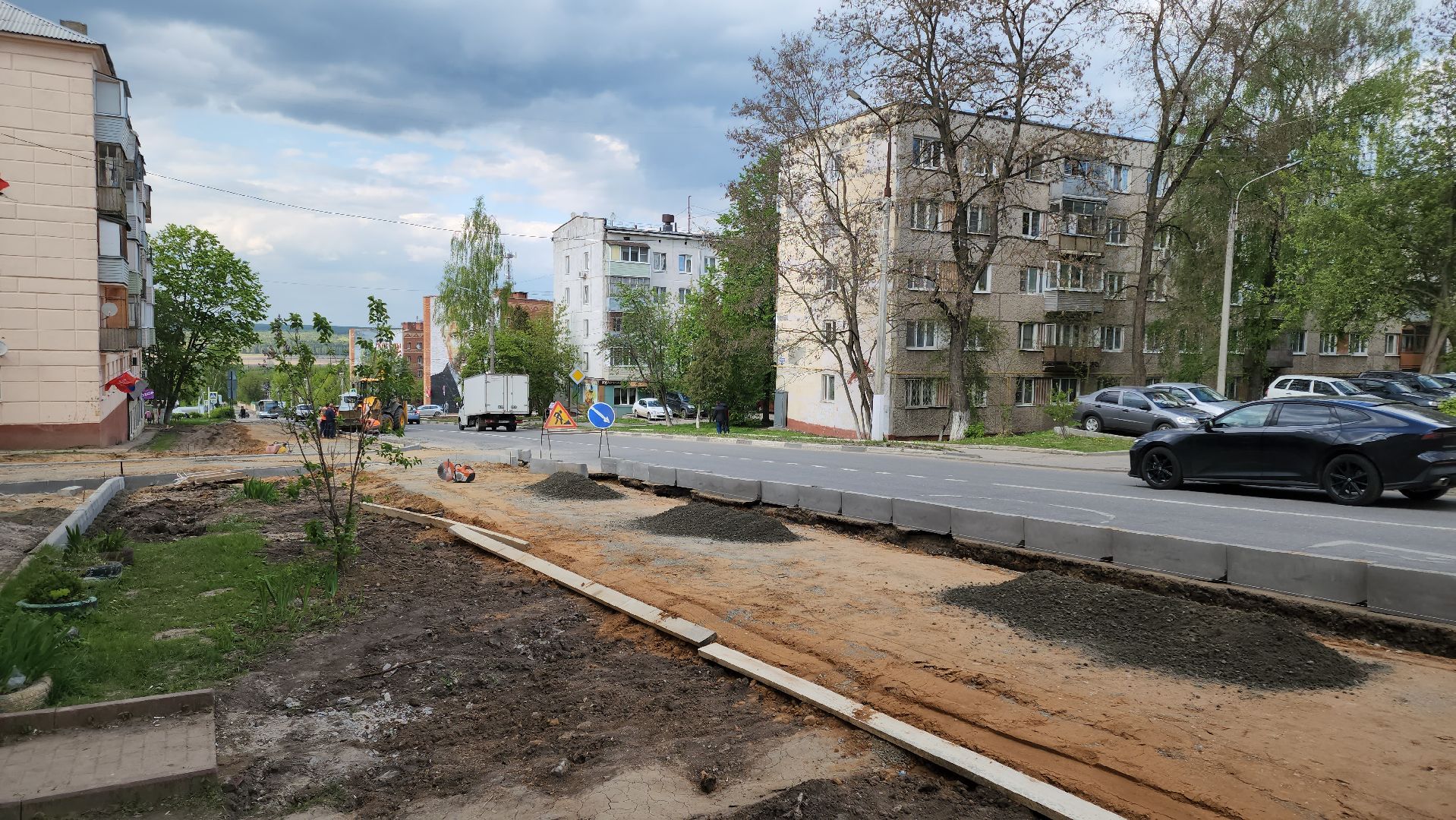 кашира, дороги, тротуар, дорожка, дорожные работы, бортовой камень,