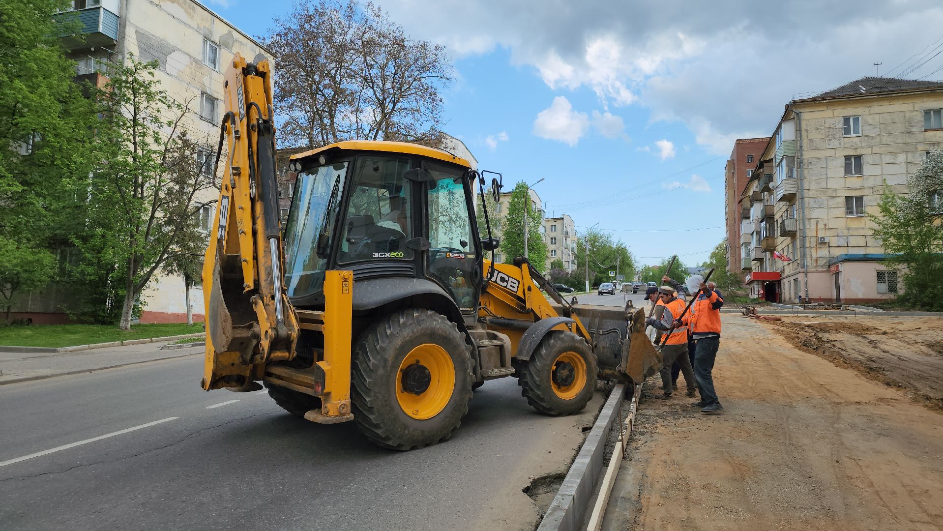 кашира, дороги, тротуар, дорожка, дорожные работы, бортовой камень,