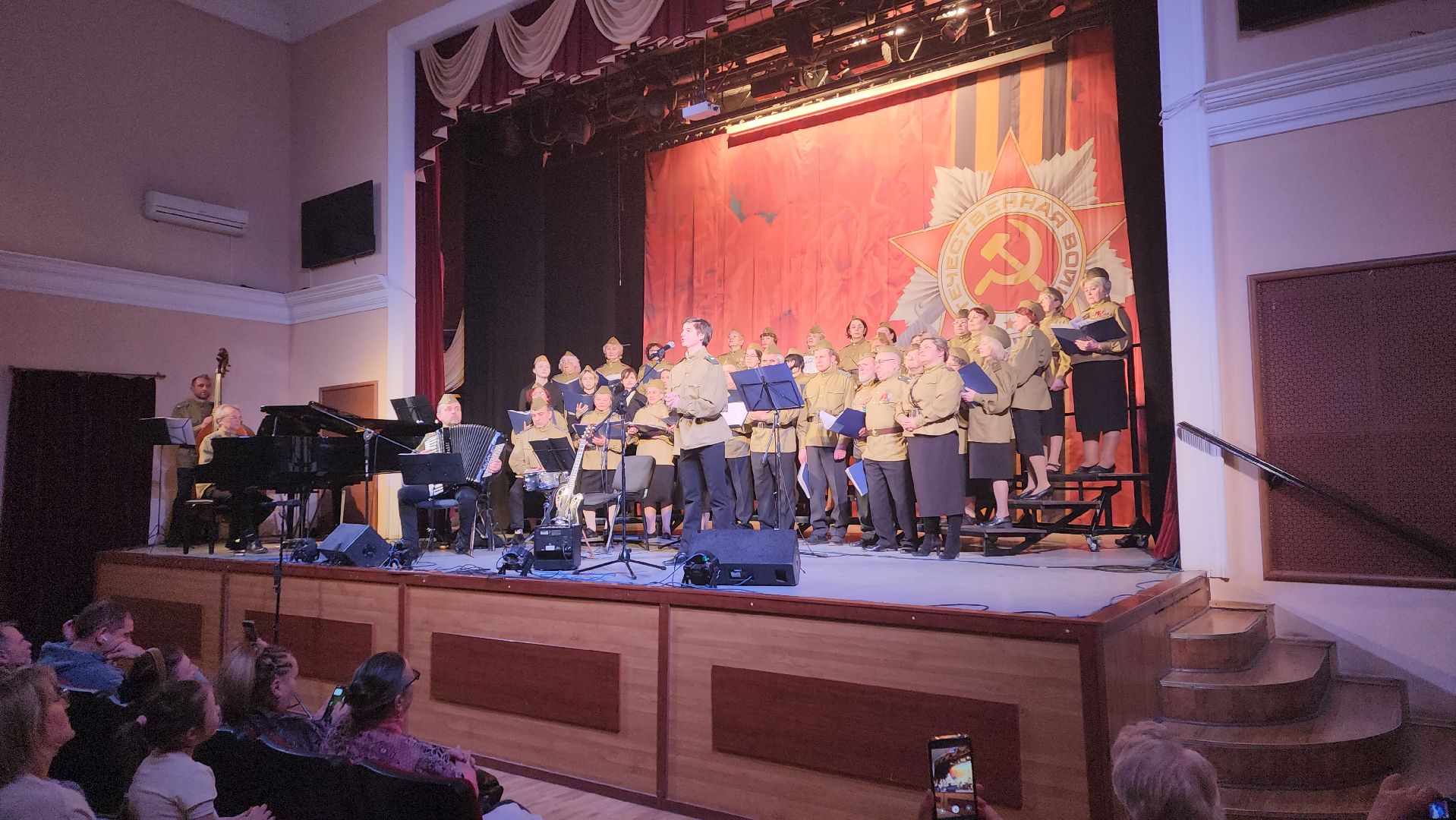 пушкино, хор, день победы, песни военных лет, 80 - летие победы, выступление,патриотизм,великая победа,вертикалки,