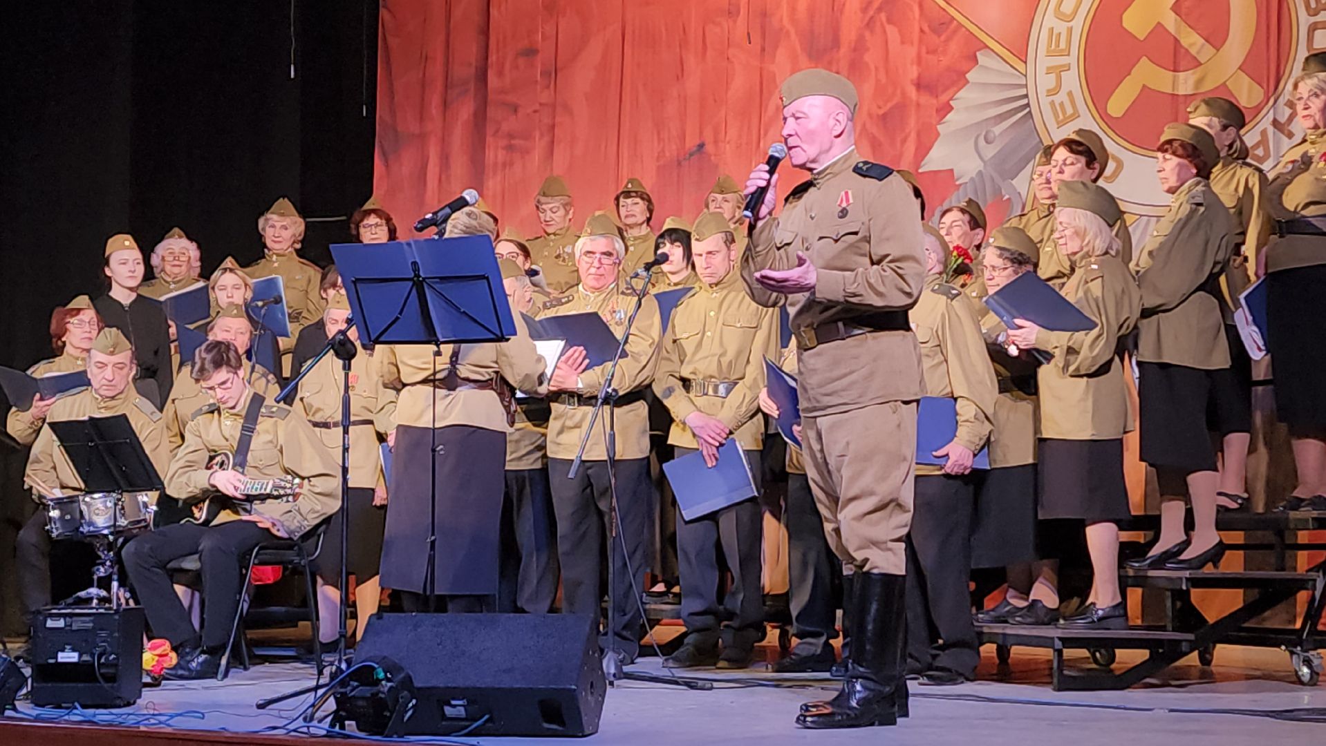 пушкино, хор, день победы, песни военных лет, 80 - летие победы, выступление,патриотизм,великая победа,вертикалки,