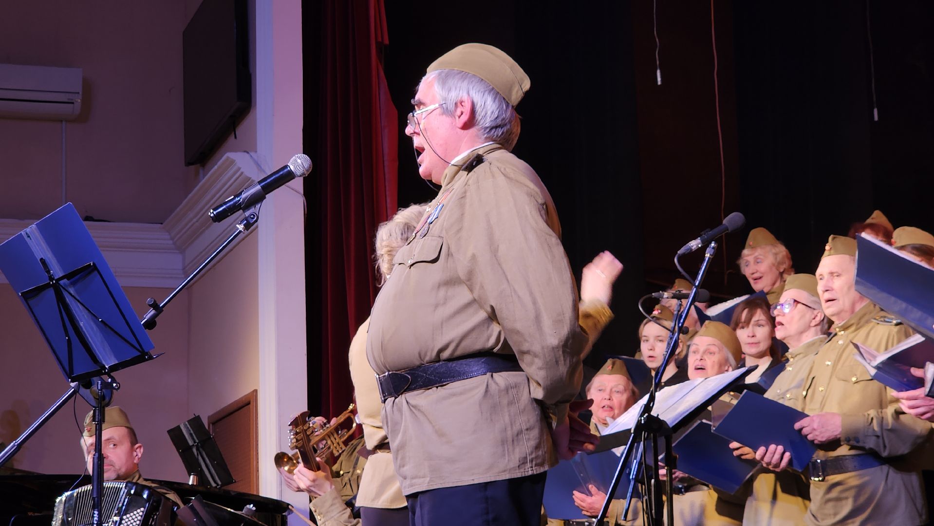 пушкино, хор, день победы, песни военных лет, 80 - летие победы, выступление,патриотизм,великая победа,вертикалки,