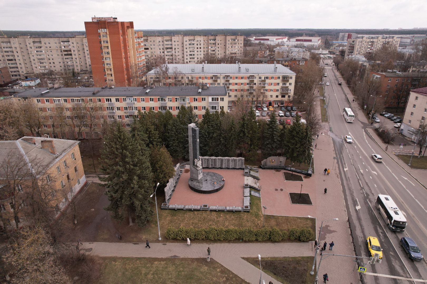 видео с коптера, Обелиск славы в домодедове,