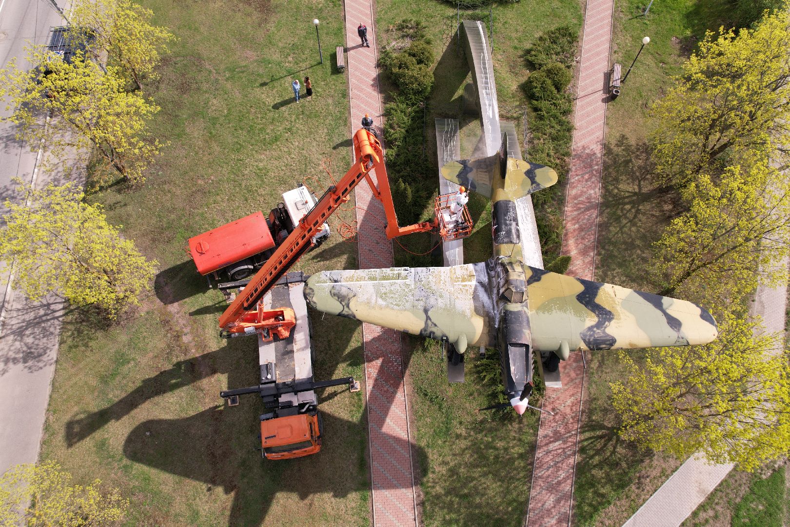 видео с коптера, памятник штурмовику ИЛ-2,