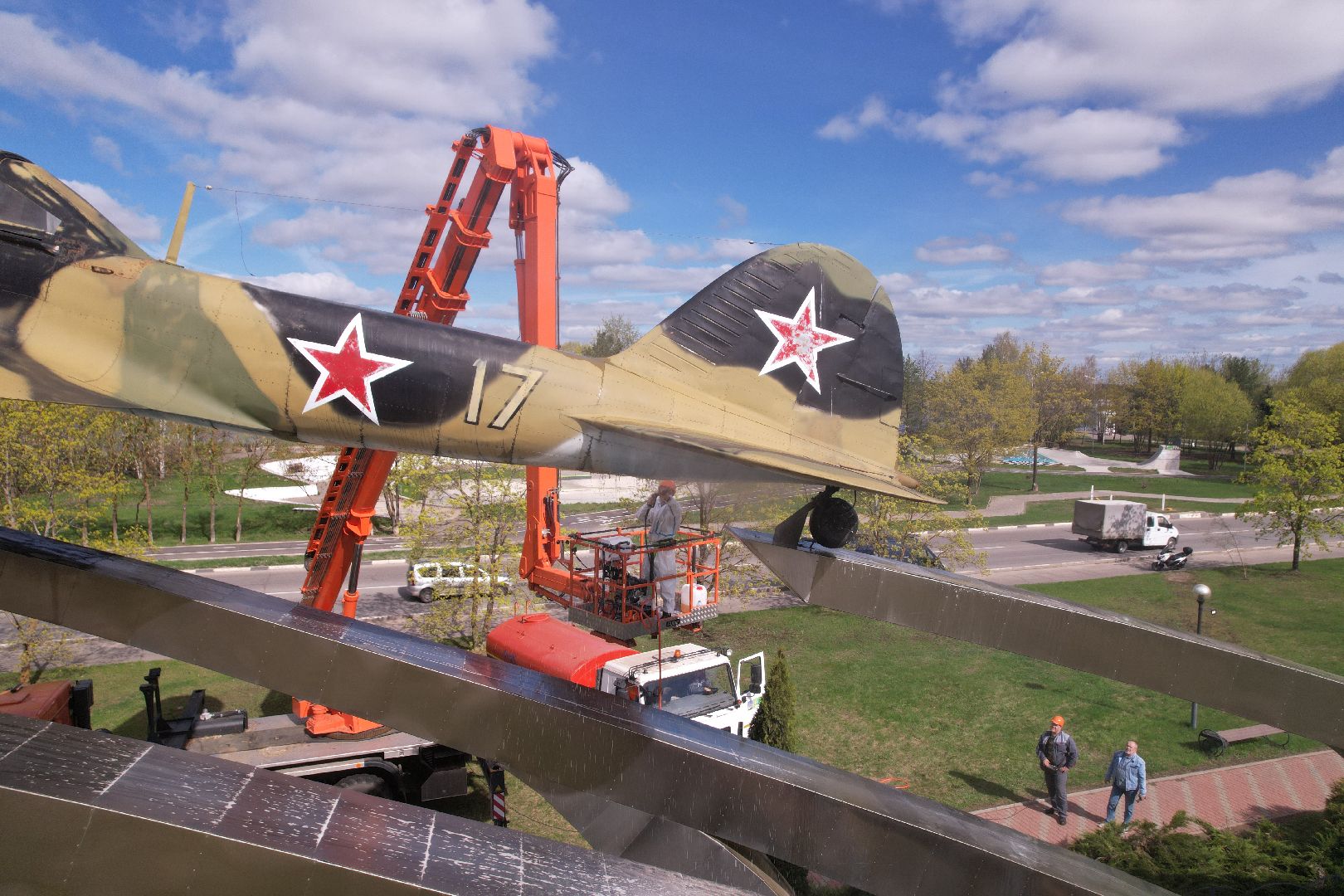 видео с коптера, памятник штурмовику ИЛ-2,