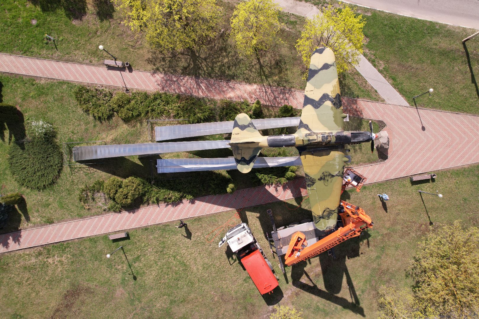 видео с коптера, памятник штурмовику ИЛ-2,