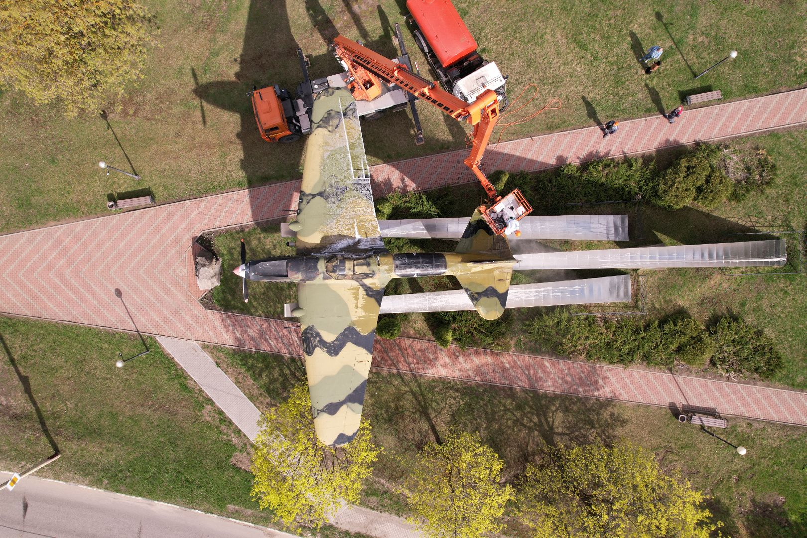 видео с коптера, памятник штурмовику ИЛ-2,