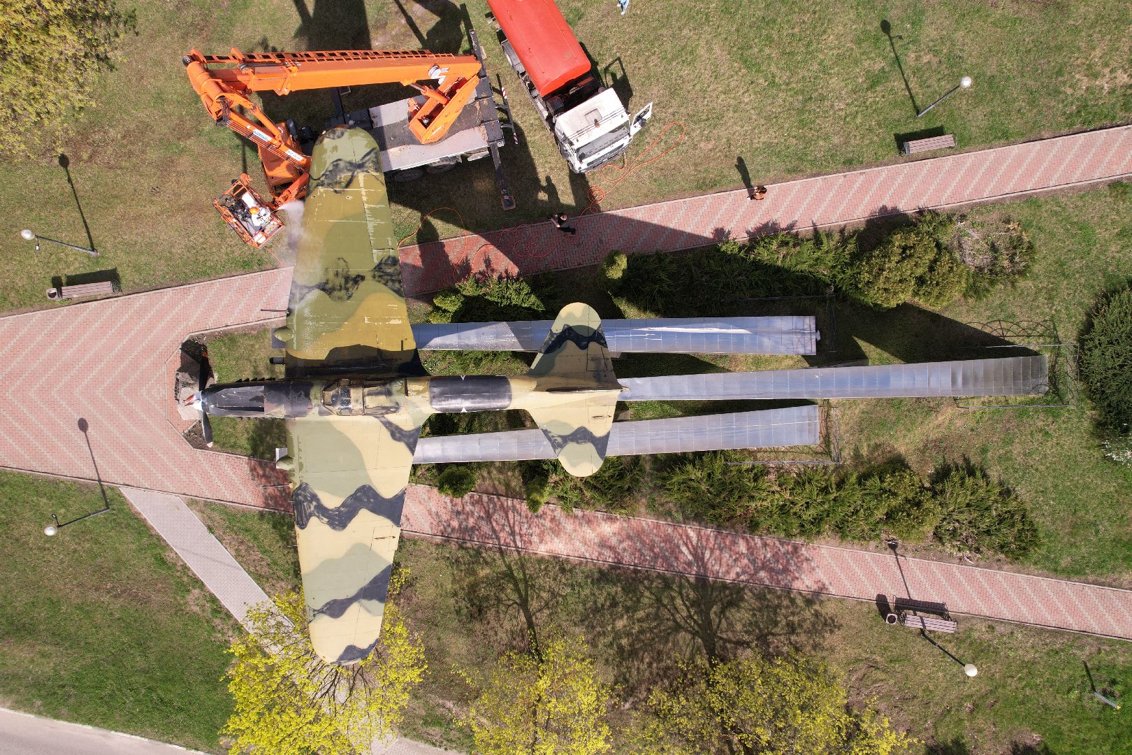 видео с коптера, памятник штурмовику ИЛ-2,