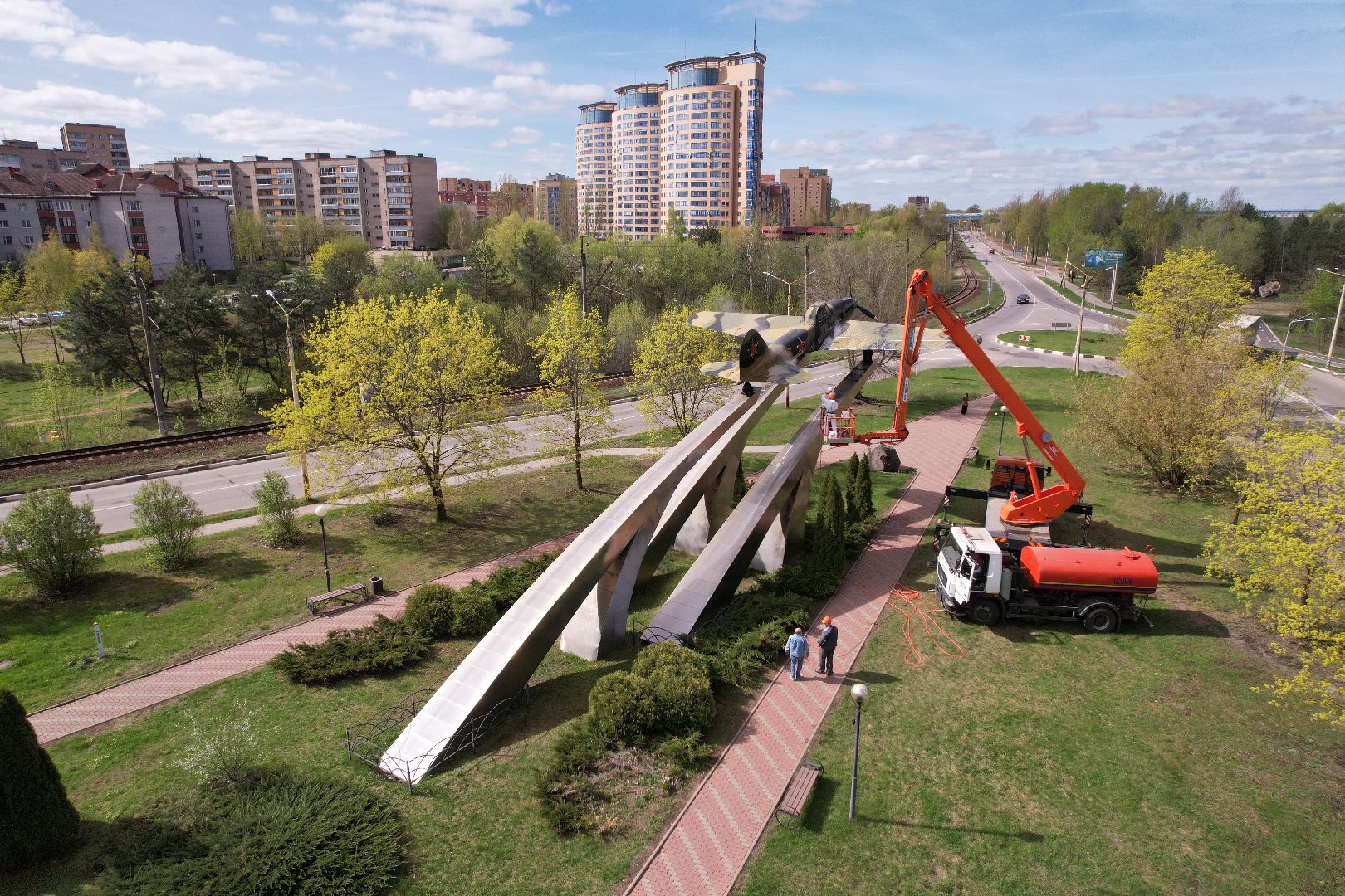 видео с коптера, памятник штурмовику ИЛ-2,