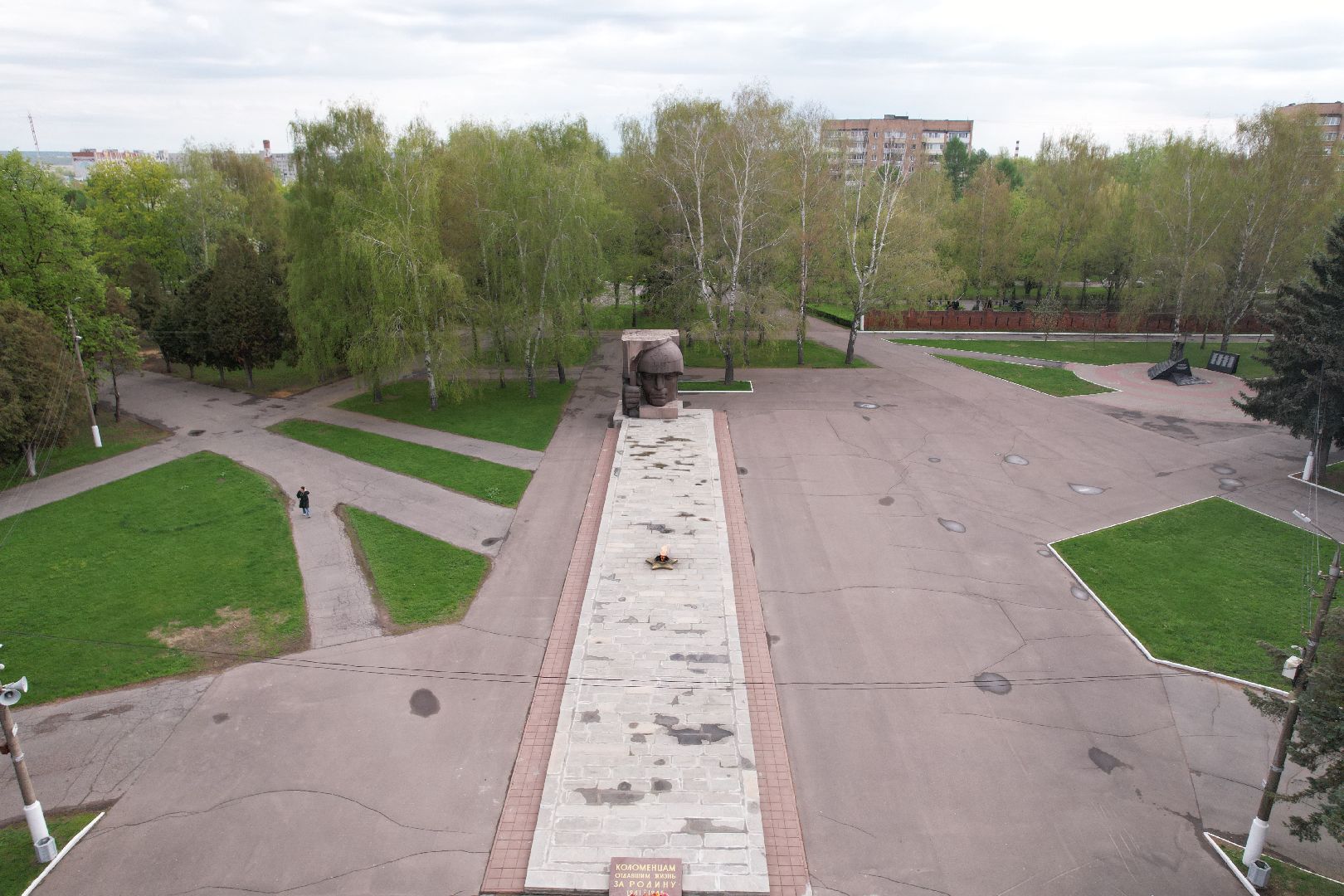видео с коптера, стела город трудовой доблести, мемориальный парк коломны,