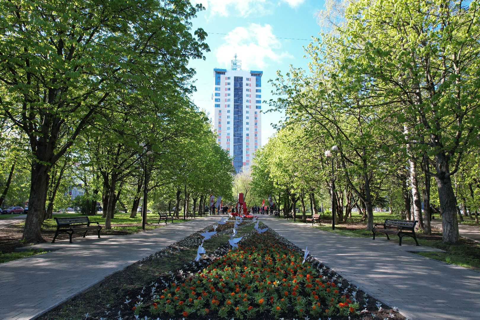 видео с коптера, Вечный огонь в королеве,