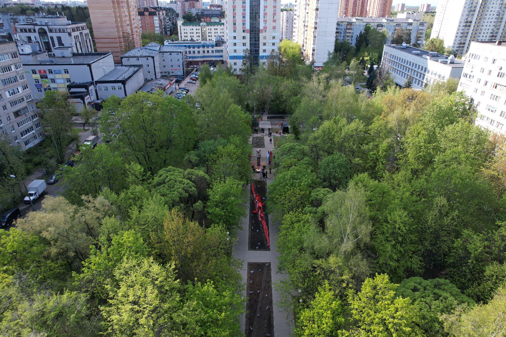 видео с коптера, Вечный огонь в королеве,