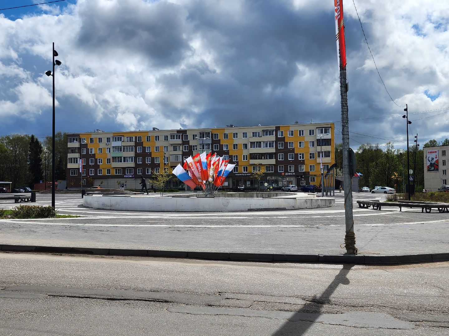 сергиево-посадский городской округ, пересвет, площадь пухова, украшают город, 9 мая день победы, 80-летие победы,