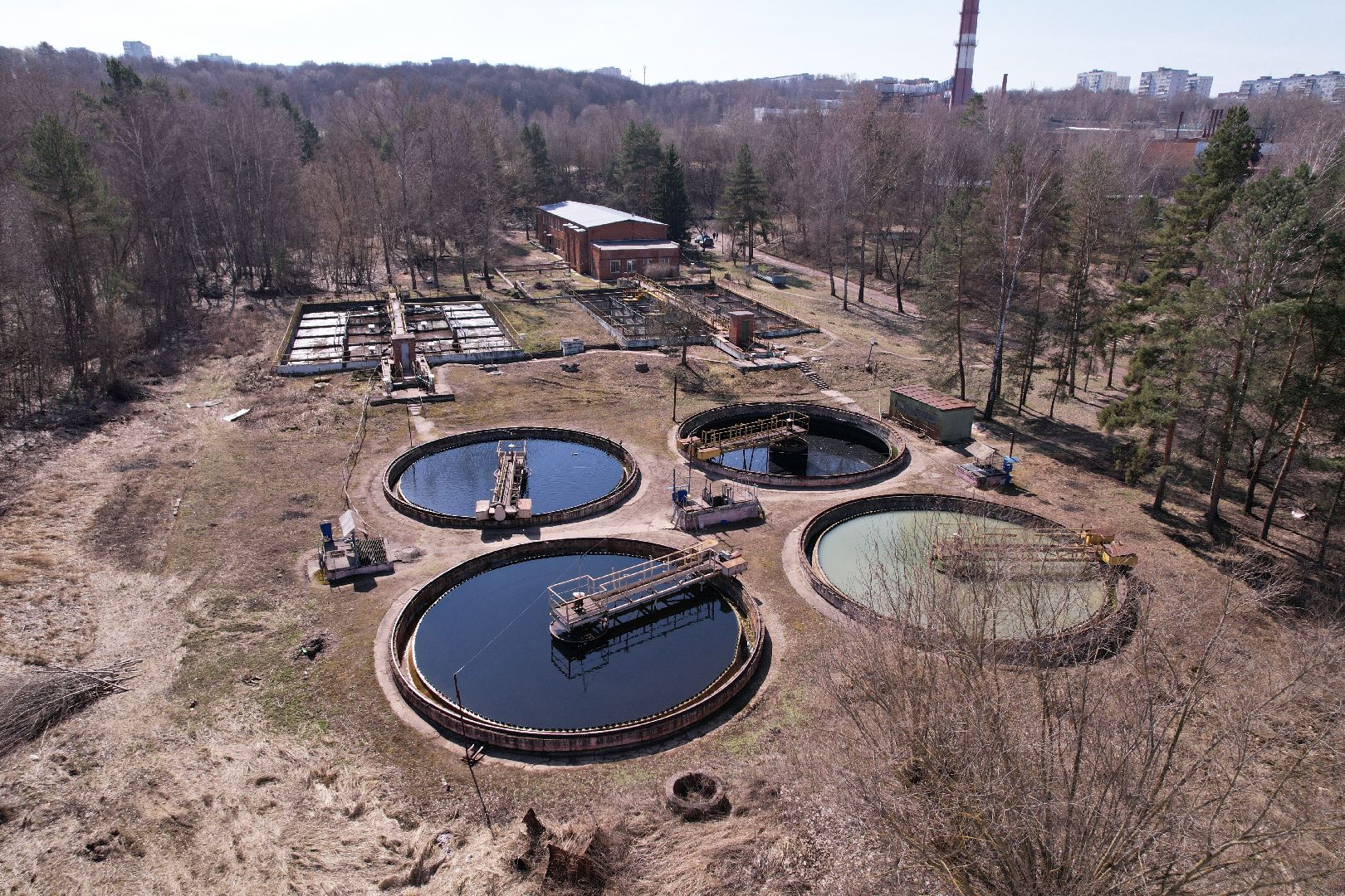 видео с коптера, экология подмосковья, очистные в пущине,
