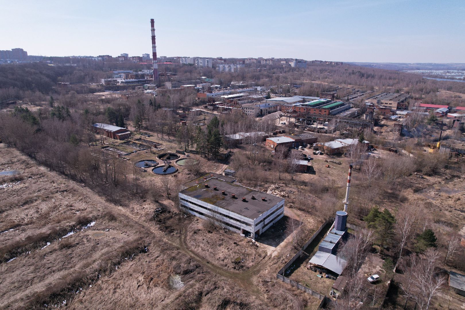 видео с коптера, экология подмосковья, очистные в пущине,