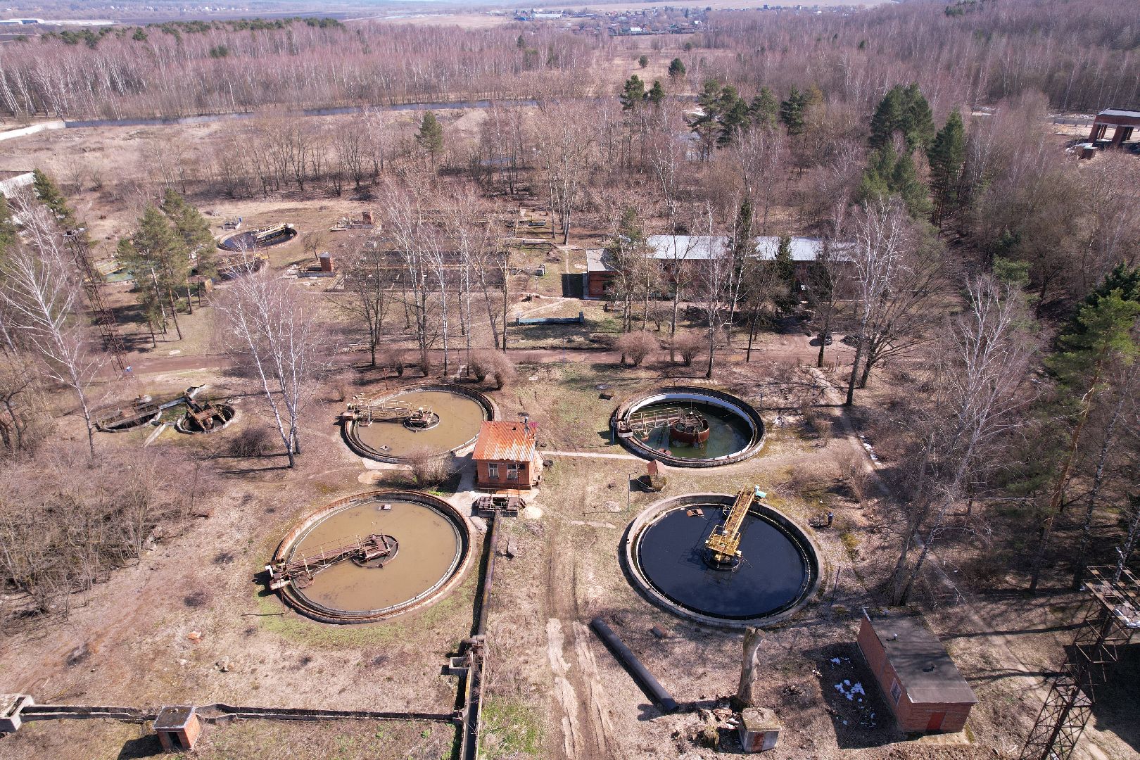 видео с коптера, экология подмосковья, очистные в пущине,