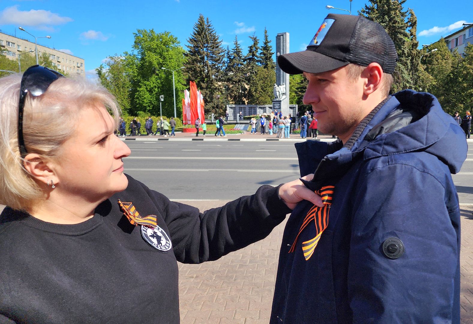 домодедово, подмосковье , ленточка, георгиевская лента, митинг, обелиск славы, памятник,