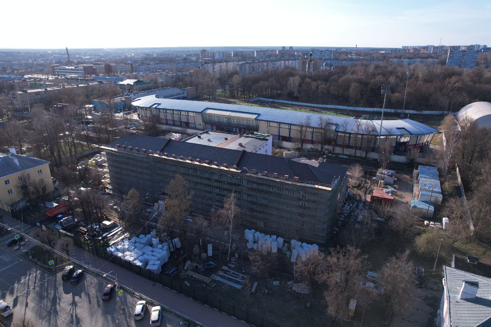 видео с коптера, капремонт школы 1 в серпухове,