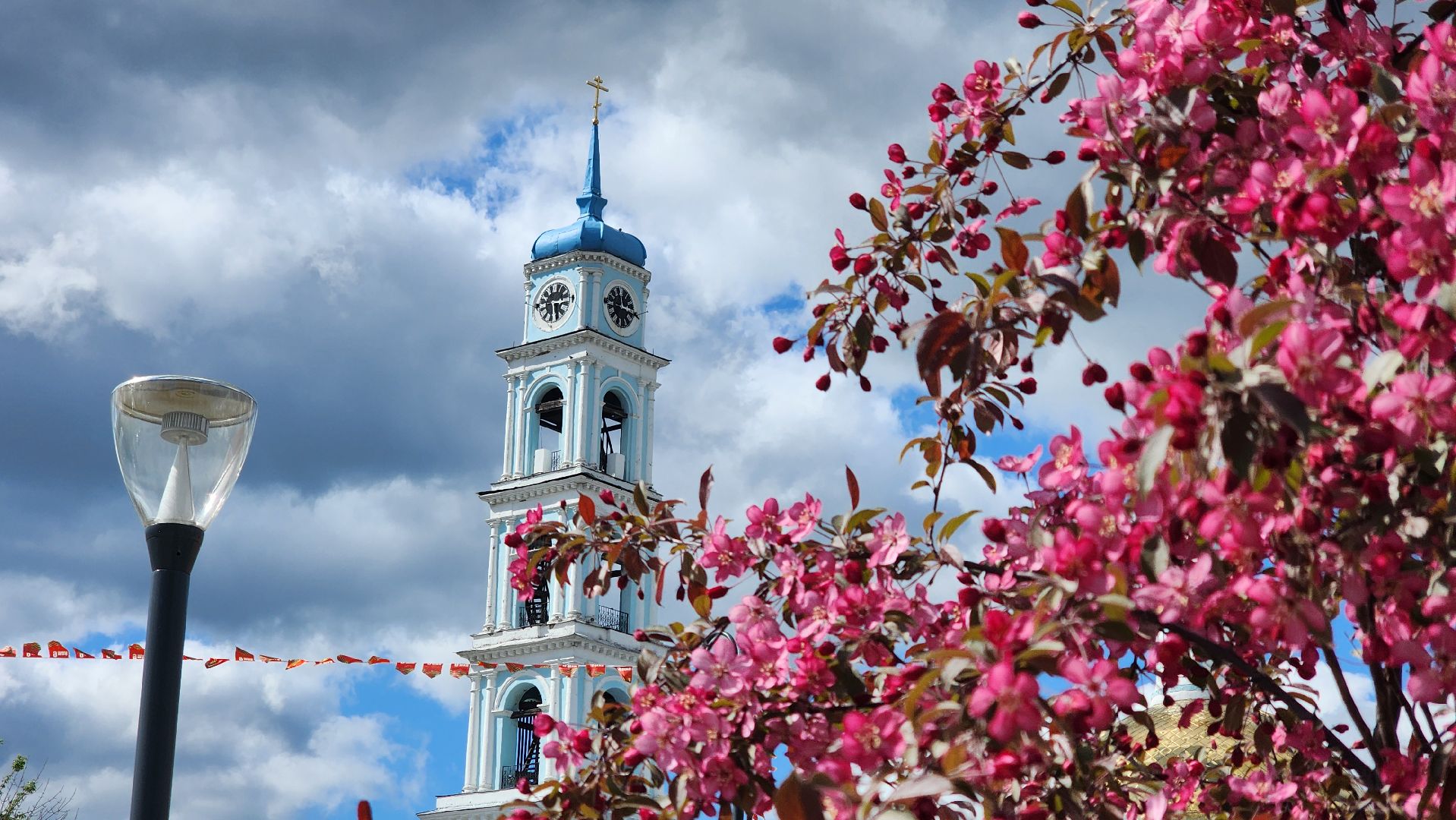 кашира, благоустройство, 9 мая, день победы, флаги, георгиевская лента,