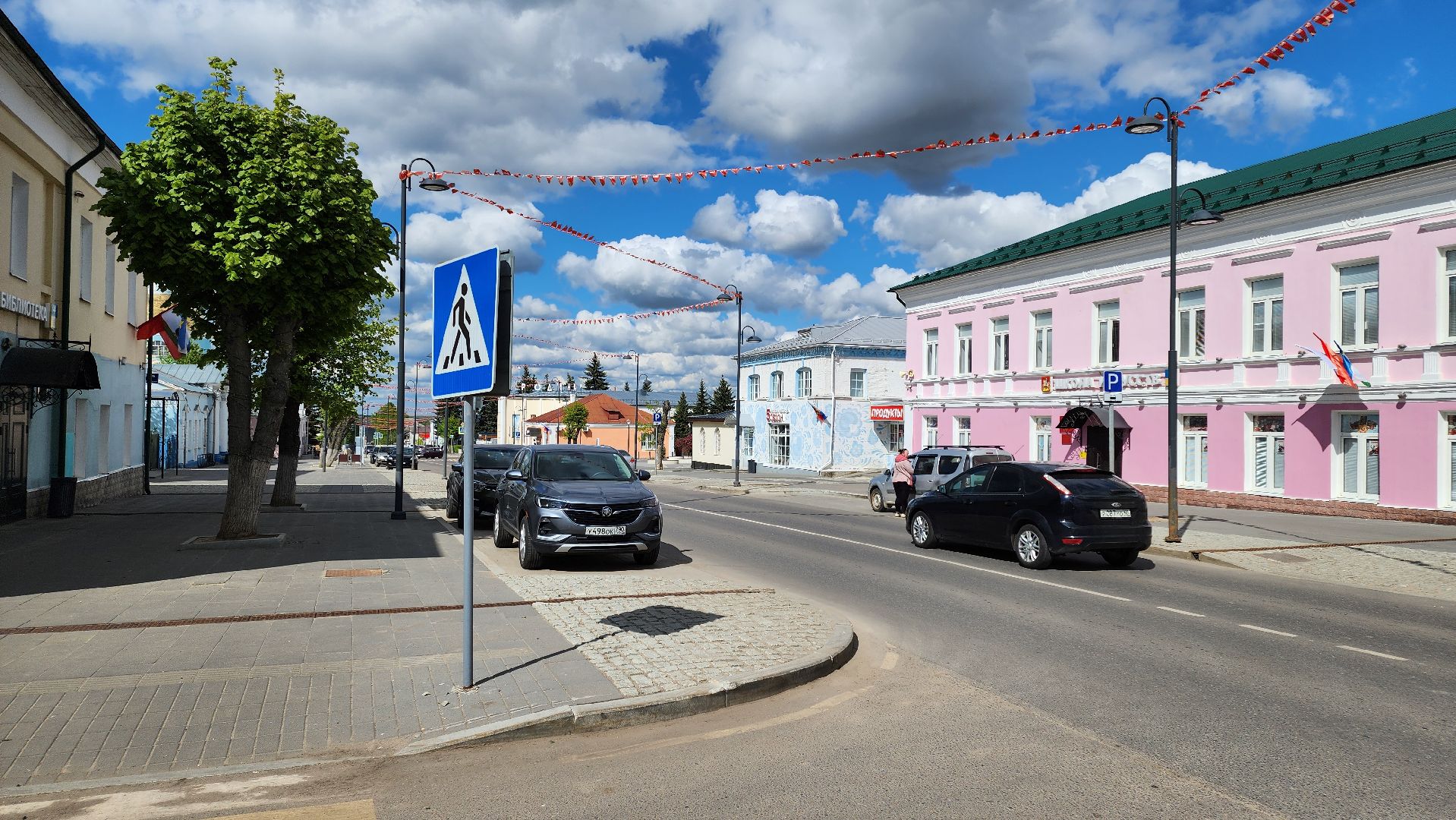 кашира, благоустройство, 9 мая, день победы, флаги, георгиевская лента,