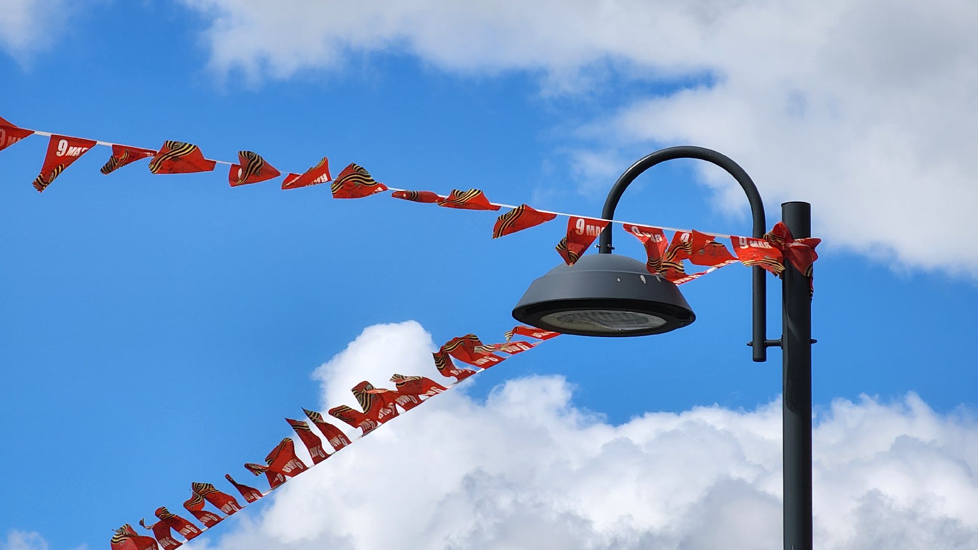 кашира, благоустройство, 9 мая, день победы, флаги, георгиевская лента,