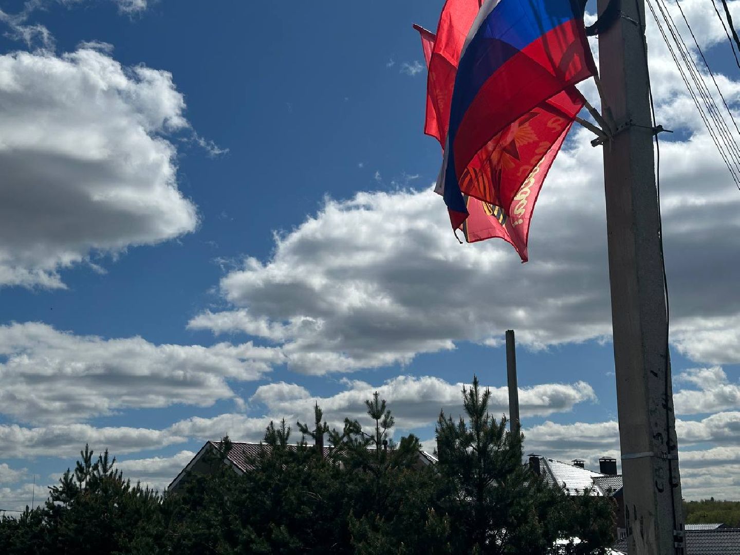 День Победы, украшение города, 9 мая, 80 дет победы, Истра,