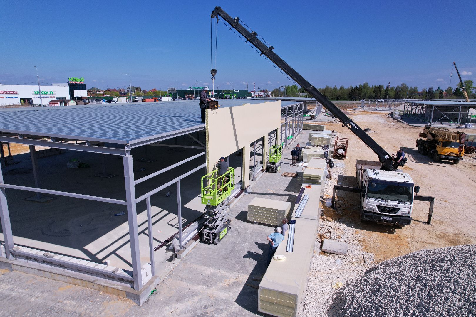 видео с коптера, рыночный комплекс в бронницах,