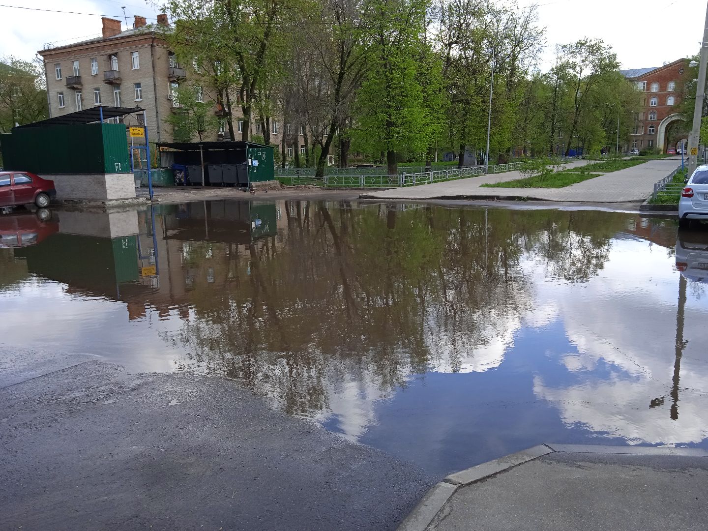 подтопление, лужа, ливневая, канализация