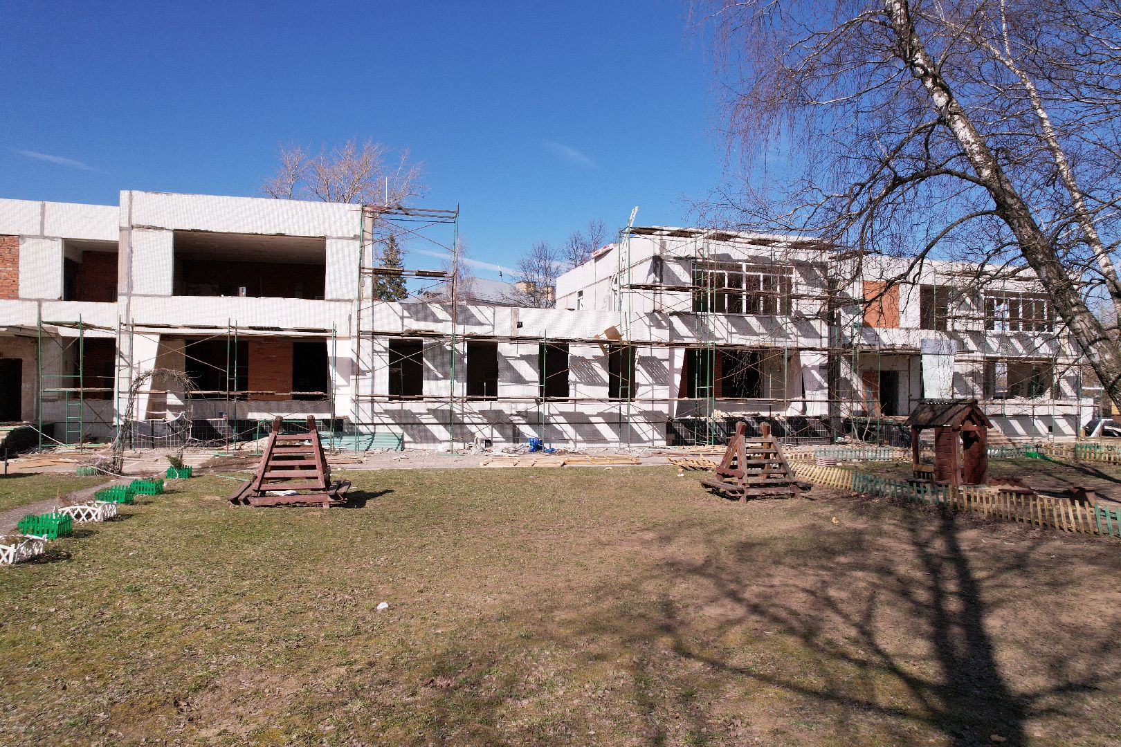 видео с коптера, детский сад улыбка, ремонт детского сада серпухов,