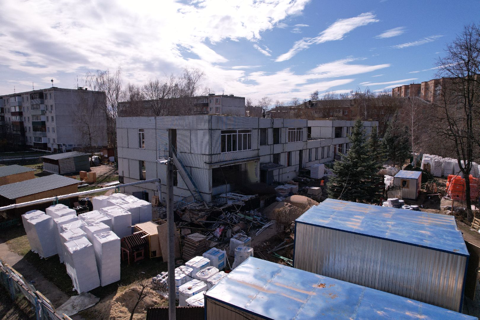 видео с коптера, детский сад улыбка, ремонт детского сада серпухов,