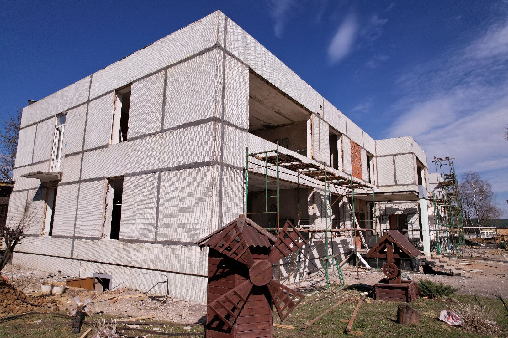 видео с коптера, детский сад улыбка, ремонт детского сада серпухов,