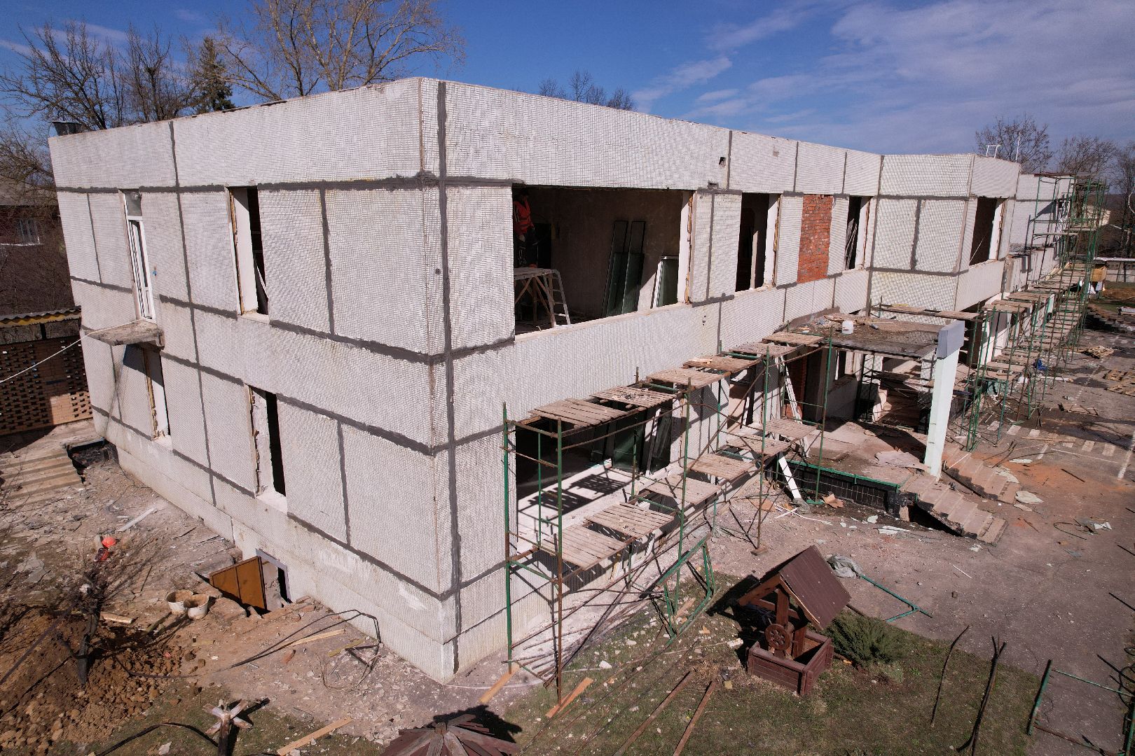 видео с коптера, детский сад улыбка, ремонт детского сада серпухов,