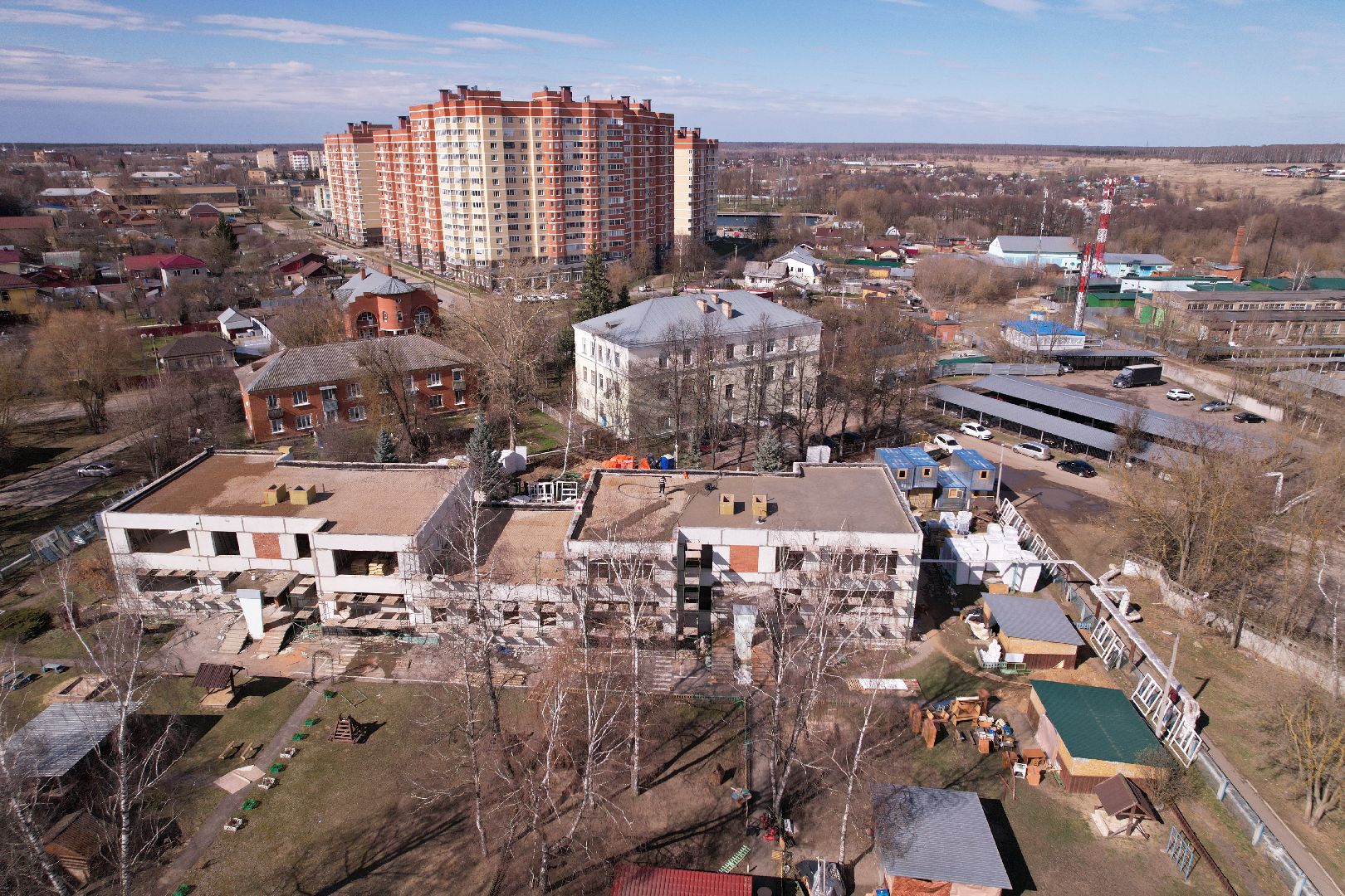 видео с коптера, детский сад улыбка, ремонт детского сада серпухов,