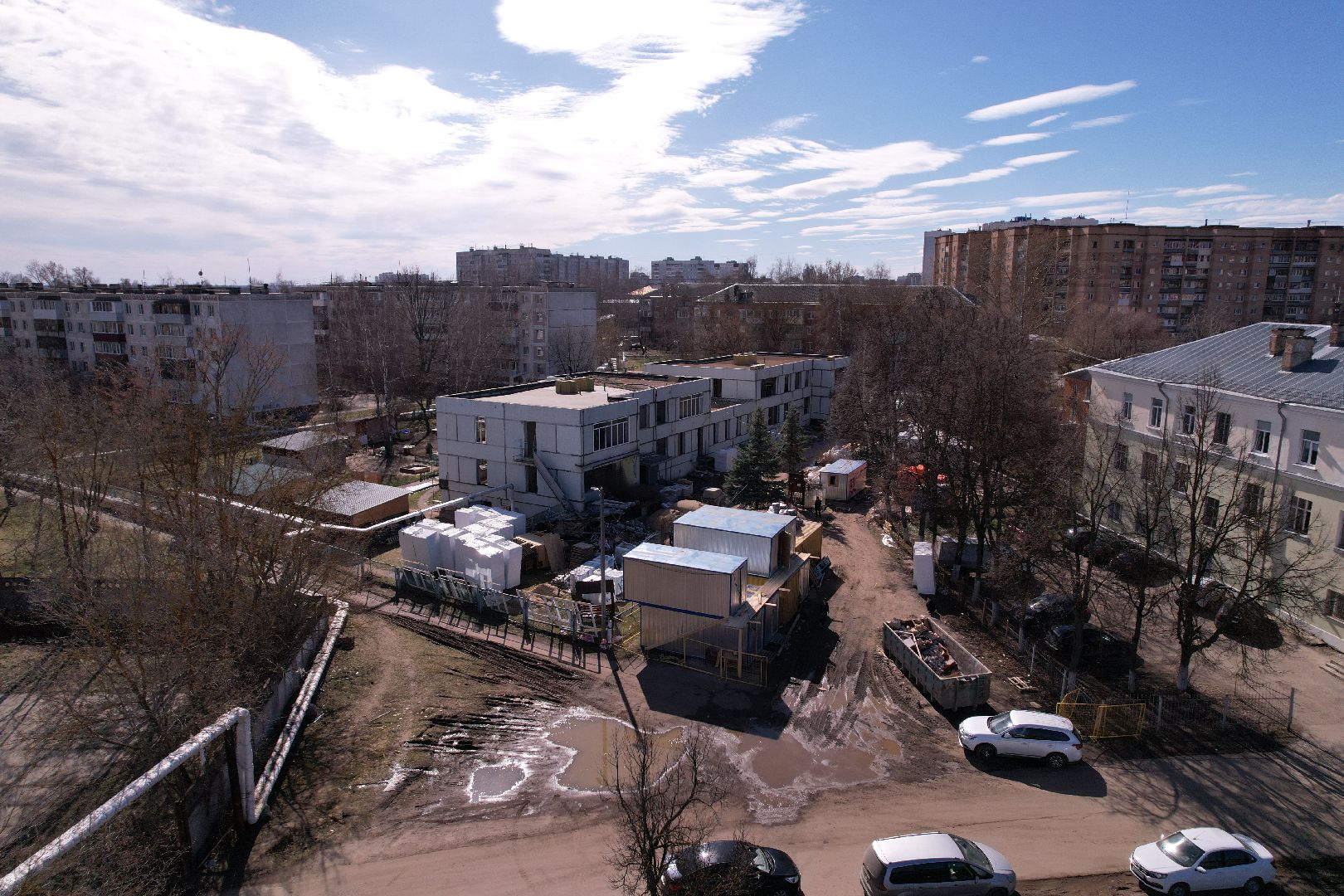 видео с коптера, детский сад улыбка, ремонт детского сада серпухов,