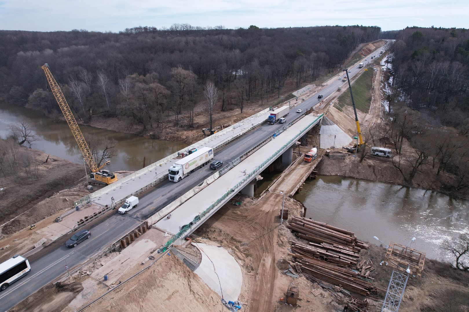видео с коптера, мост через реку нара, мост в серпухове,