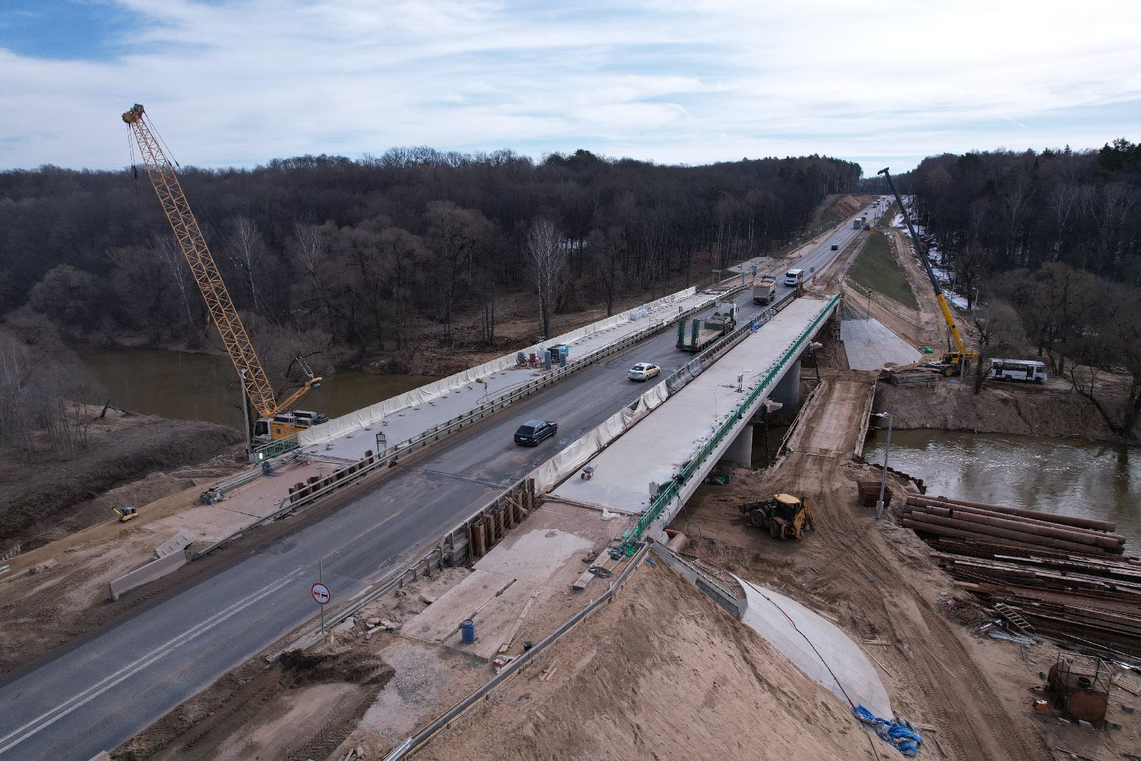 видео с коптера, мост через реку нара, мост в серпухове,