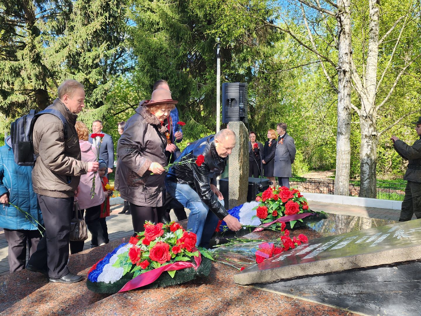Чехов , микрорайон Венюково , обелиск, мемориал, возложение цветов , День Победы , возложение венков, торжественная церемония,